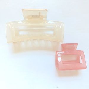 Pink Hair Clips - Set of 2